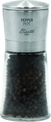 Zdjęcie produktu dla Młynek do pieprzu Bisetti, stal nierdzewna, srebrny/przezroczysty