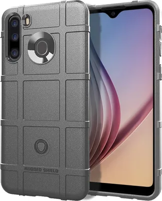 Produktbild von Mobigear Rugged Shield  Samsung Galaxy A21 Hülle Flexibles TPU Backcover Stoßfest - Grau