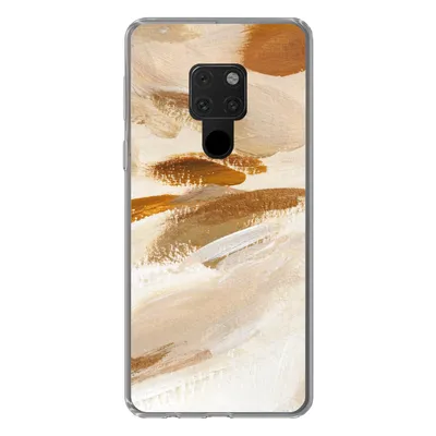 Produktbild von MuchoWow® Handyhülle Schutzhülle Hülle für Huawei P40 Lite Farbe - Beige - Weiß Silikon Softcase Handy Hülle - Handy