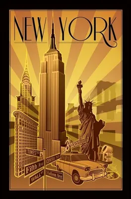 Imagen del producto de Nueva York - Ilustración al estilo de 1950 - 61x91,5 cm - Póster