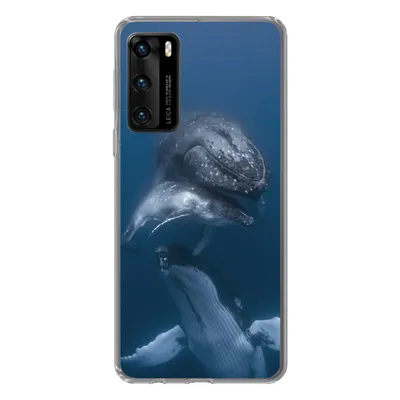 Produktbild von MuchoWow® Handyhülle Schutzhülle Hülle für Huawei P40 Wale - Meer - Familie Silikon Softcase Handy Hülle - Handytasche