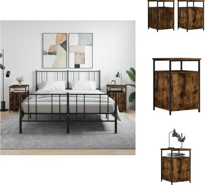 Immagine prodotto di vidaXL Comodini 2 pz. Rovere fumé 40x42x60 cm materiale a base di legno - Comodini