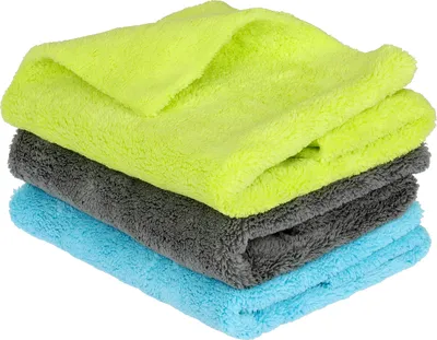 Produktbild von 3 Stück Mikrofasertücher 550GSM 40x40cm in Profiqualität extrem saugstark und weich – fusselfreie Allzwecktücher für Haushalt, Büro und Auto