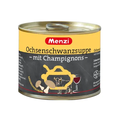 Zdjęcie produktu dla Menzi zupa ogonowa extra rafinowana z czerwonym winem 800ml
