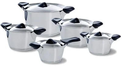 7-teiliges Edelstahl-Kochtopf-Set, 6 l, ofenfest