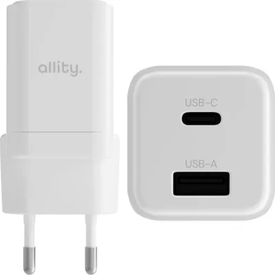 Immagine prodotto di Allity caricatore USB tipo C + USB 30 W, ricarica rapida per due dispositivi, per smartphone