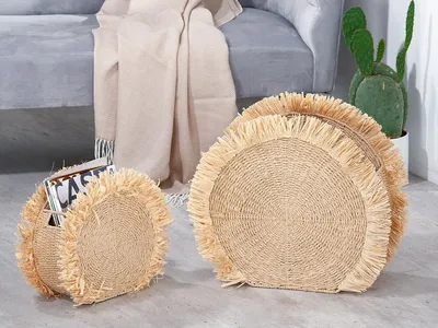 Zdjęcie produktu dla Gilde 2er Set, Zeitungsständer, "Boho", Bast, Seegras, naturfarben, VE 1, L. 21 cm, B. 50 cm, H. 47 cm 44369 4063387443699