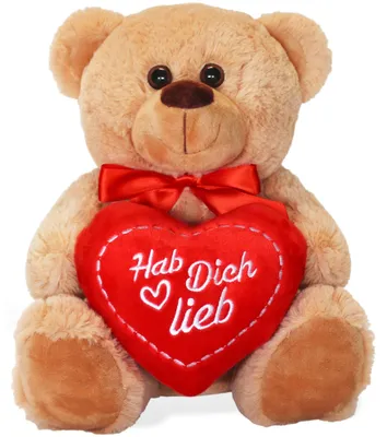 Produktbild von Teddybär mit Herz Hab Dich lieb braun 25 cm