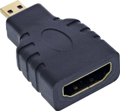 Produktbild von InLine HDMI Adapter, HDMI A Buchse auf Micro HDMI D Stecker, 4K/60Hz, HDMI A female, HDMI D, Schwarz