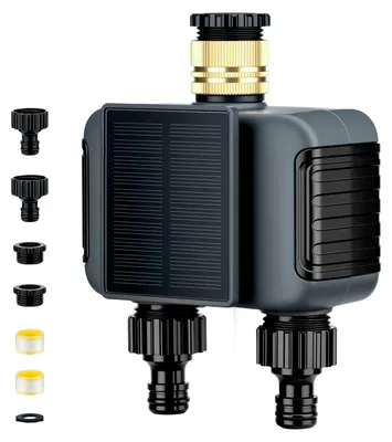 Solar-WiFi-Bewässerungstimer, 2 Zonen, App-Steuerung, 2000mAh