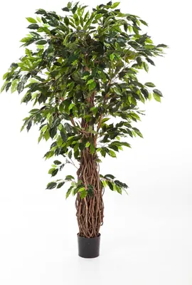 Produktbild von artplants.de Kunst XL Ficus PHIPSO, 4670 grüne Blätter, üppiger Naturholzstamm, Deluxe, 300cm - Deko Ficus - exotischerKunstbaum