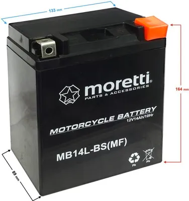Image de Moretti AGM (Gel) MB14L-BS MF /12N14-3A Batteries