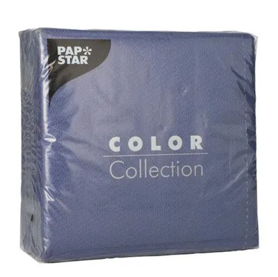 Produktbild von 1200 Papstar Servietten, 1-lagig 1/4-Falz 33 cm x 33 cm dunkelblau 12307