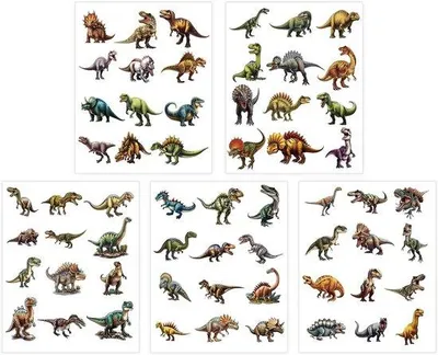 Produktbild von 60 Stück wasserdichte Vinyl-Dinosaurier-Aufkleber für Kinder