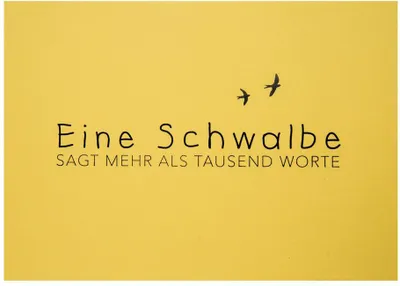 Produktbild von Postkarte Wortwitz " Eine Schwalbe"
