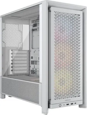 Zdjęcie produktu dla Obudowa PC CORSAIR 4000D RS ARGB, Midi-Tower, 3 wentylatory ARGB, Biała, Kompatybilna z E-ATX