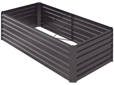 Obrázok produktu pre Vyvýšený záhradný box – záhradné záhony z pozinkovanej ocele | Farba: sivá | Rozmery: 90 x 180 x 59 cm