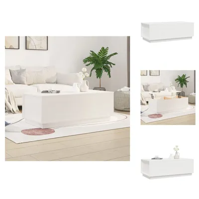 Image de vidaXL Table basse blanche 100x50x35 cm pin massif - Tables basses