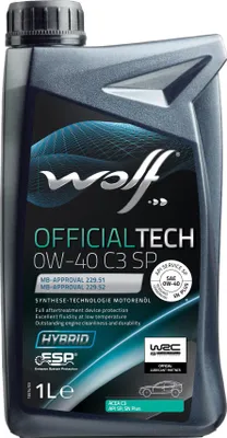 Produktbild von Wolf Motorölofficialtech c3 sp . Motoröl 0w-40 1l Off.Tech C3 SP
