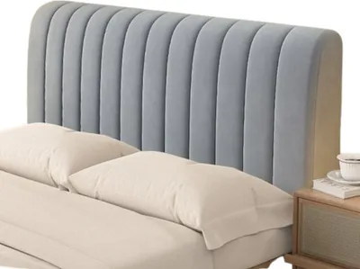 Zdjęcie produktu dla POKROWIEC NARZUTA NA ZAGŁÓWEK WEZGŁOWIE ŁÓŻKA 180x65 cm SZARY