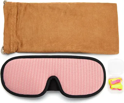 Produktbild von Schlafmaske aus Baumwolle für Seitenschläfer, verbesserte 3D-Lichtschutz-Schlafmaske mit Ohrenschutz, ultraweiche und bequeme Augenmaske, Schlafbrille mit Klettverschluss für Damen und Herren