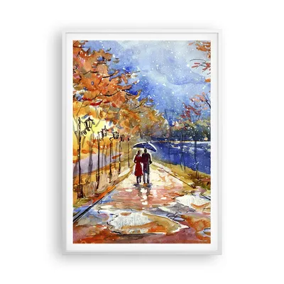 Produktbild von Gerahmtes Poster - Weißer Rahmen - Park Paar Baum - 70x100 cm - Wand Bild - Wanddeko - Wandbilder - Kunstposter - Wandposter - Bilderrahmen - Bilder - Kunstdruck - Wandbild - P2WPA70x100-3557