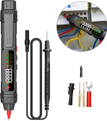 Produktbild von Multimeter Stifttyp Digitalmultimeter 4000 Zaehlungen AC/DC Spannungstester Professionelles Strommessgeraet Beruehrungsloser Voltmeter Sensorstifttest fuer Widerstand Diode Durchgang Kapazitaet Frequenz Stromfuehrende Leitung