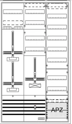 Produktbild von Striebel Komplettschrank APZ DA39CY 3-Punkt 2 Zähler + 1 TSG + 1 VT 1400x800