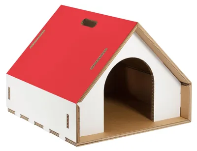 Immagine prodotto di Dogpotai: cuccia ecologica per cani e gatti con tetto rosso