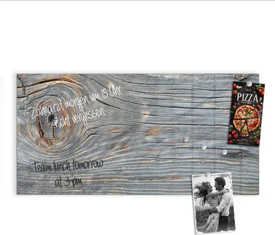 Produktbild von Magnettafel 100x50cm Pinnwand Whiteboard beschreibbar - Holzstruktur Vintage