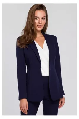Imagen del producto de Makover. Saco formal de mujer, modelo Gwenelott K036, color azul tinta, talla S