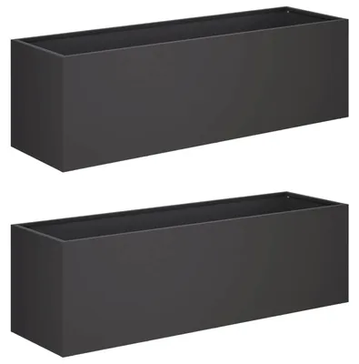 Zdjęcie produktu dla vidaXL Donice ogrodowe, 2 sztuki, czarne, 100 x 30 x 30 cm