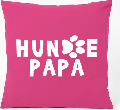 Produktbild von Huuraa Kissen Hundepapa Tapse 40x40cm mit Füllung Fuchsia Baumwolle Dekokissen Geschenkidee