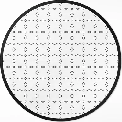 Produktbild von Minimalistische moderne Ornamente– Vinyl Fußmatte – Ø 140cm – Rutschfest, Pflegeleicht & Langlebig
