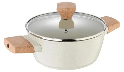 Obrázok produktu pre 20 cm mramorovaný hrniec s pokrievkou Bergner Bg-34745 Naturally