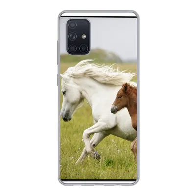 Produktbild von MuchoWow® Handyhülle Schutzhülle Hülle für Samsung Galaxy A51 5G Pferde - Tiere - Gras Silikon Softcase Handy Hülle - Abbildung