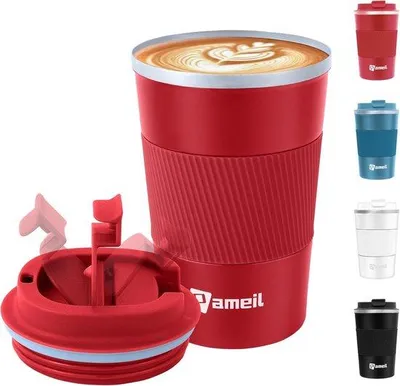 Productafbeelding van Lekvrije Thermobeker RVS 380 ml - Dubbelwandige Koffiebeker To Go voor Warm & Koud