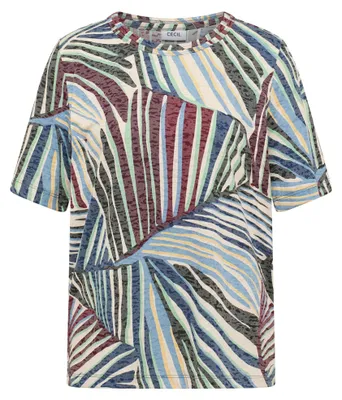 Produktbild von Cecil (304) TOS Multi AOP Burn Out T-Shirt palm breeze green palm breeze green XL