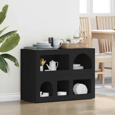 Image de vidaXL Sideboard Noir 80,5 x 35 x 59 cm Bois composite