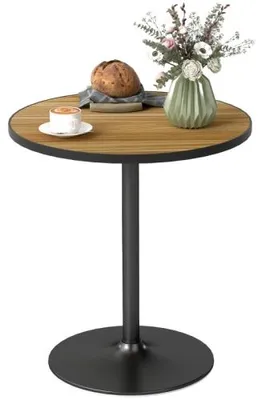 Produktbild von Eiche 70 x 70 x 76 cm Esstisch Rund Kuechentisch Holzoptik Modern Fuer 4 Personen Esszimmer Wohnzimmer Kaffeetisch