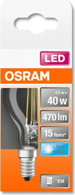 Produktbild von OSRAM Retrofit E14 LED Lampe 4W P40 Filament klar neutralweiss wie 40W 4058075435209