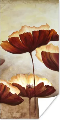 Produktbild von MuchoWow® Poster Malerei - Blumen - Ölfarbe - Pflanzen 20x40 cm - Plakat - Foto