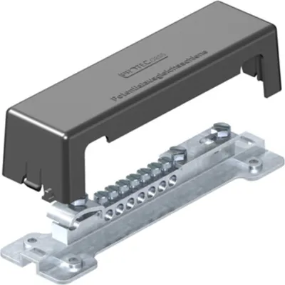 Produktbild von OBO Potentialausgleichsschiene Typ 1809 A, für den Außenbereich, schwarz 5015111