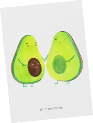 Produktbild von Mr. & Mrs. Panda Postkarte Avocado Pärchen - Weiß - Geschenk, einzelkarte, bildkarte, Ansichtskarten, Schwangerschaft, Liebe, Postkarten, Hochzeit, Grußkarte, Familie