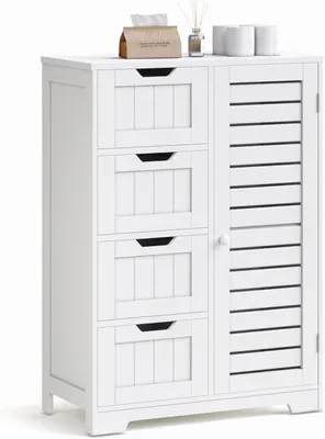Image de Armoire de rangement pour salle de bain, salon, cuisine, couloir, dimensions 56 x 30 x 83 cm, couleur blanche