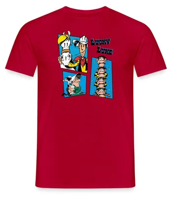 Produktbild von Spreadshirt Lucky Luke und die Dalton Familie Männer T-Shirt, L, Rot
