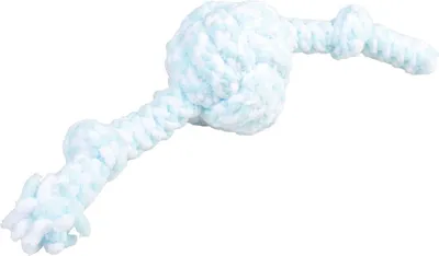Produktbild von Duvo+ Hundespielzeug Puppy Soft Seil Ball mit 2 Knoten blau/weiß