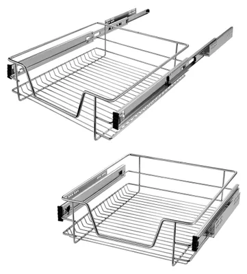 Produktbild von 2 Stück Teleskopschublade für Küchenregale, geeignet für 50 cm Schränke (tatsächliche Breite 47 cm)