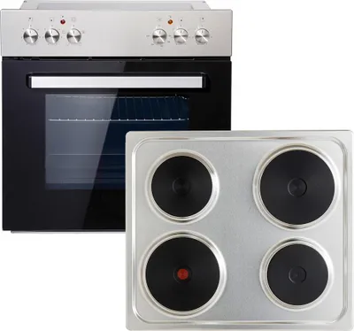 Produktbild von PKM BIC3 I-KP-IX-2/2, Versiegelte Platte, 4 Zone(n), Edelstahl, Schwarz, Drehregler, 58 cm