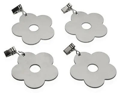 Tischdeckenhalter, Metall, Zinklegierung, 7x6,8 cm, Blume, 4 St.